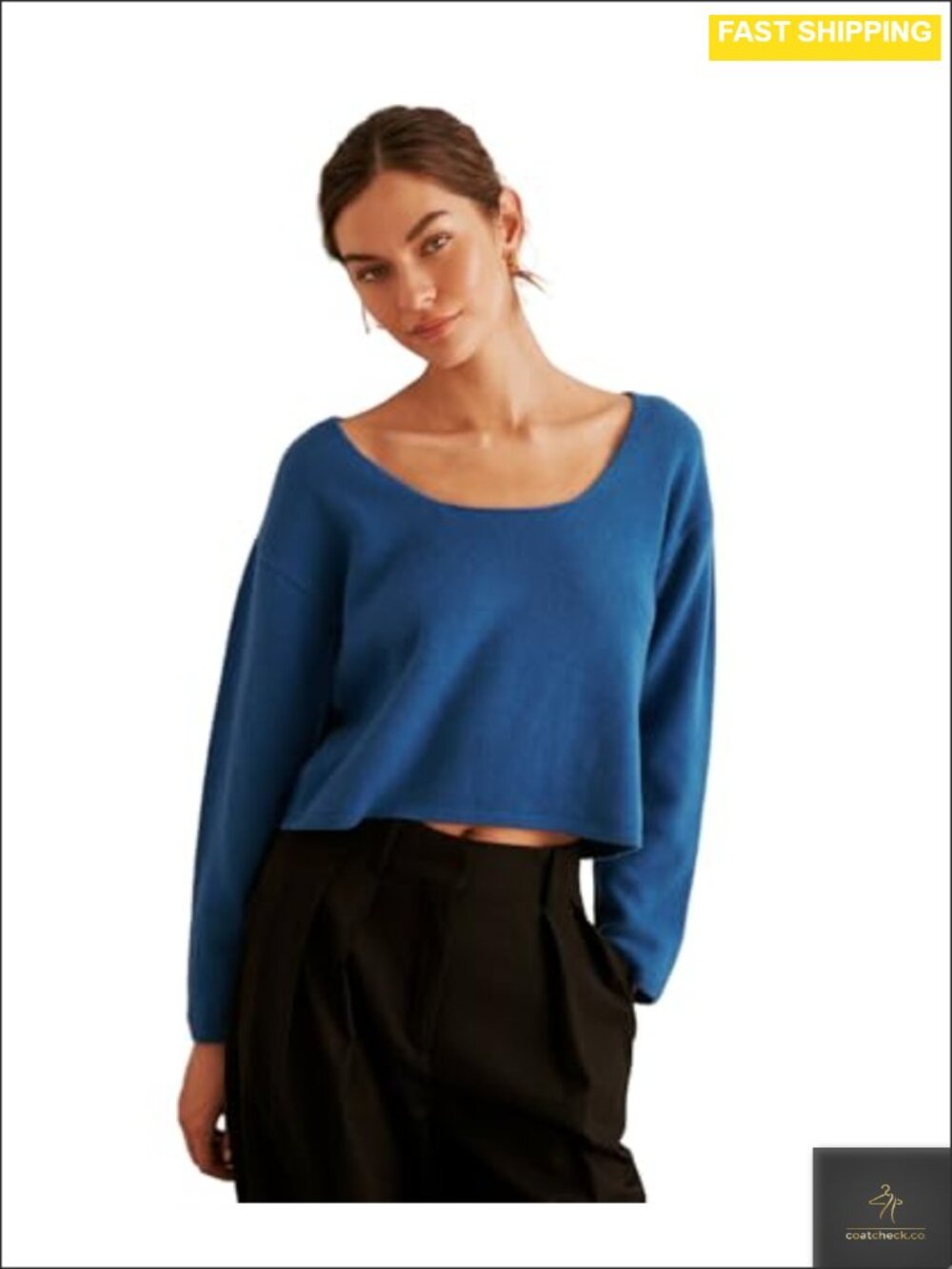 100% Cashmere Reversible Boatneck Sweater Relaxed Pullover